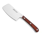 Arcos Cuchillo Carne / Cuchillo Mesa 4 Pulgadas Acero Inoxidable Nitrum y Hoja 90 mm, Cuchillo Carne Cortar Filetes y Carne a la Parrilla, Paquete Mango - Madera Marrón, Serie MESA, Color Marrón