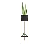 YILANJUN Soporte de Flores de Hierro Forjado, Doble Capas, Soporte para Macetas de Piso para Interiores, Estantería de Flores/Plantas de Metal, Dorado, Rosa, Verde, Negro, Blanco, Gris