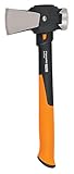 Fiskars Mazo Pro IsoCore S para partir troncos o clavar cuñas, Longitud: 36 cm, Peso: 730 g, Incluye funda, Negro/Naranja, 1062936