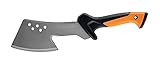 Fiskars Hacha de mano, Incluye funda de nylon, Longitud de la hoja: 23 cm, Acero templado/plástico, Negro/naranja, 1051234