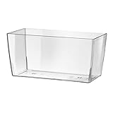 ECOMACETAS FLOWERPOT STORE Maceta Rectangular Transparente de plastico, Jardinera, macetero, 30cm y 25cm (1, 25 cm)