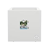 Elho Vivo Next Square 40 - Jardinera por Interior Y Exterior - Ø 39.0 x H 37.9 cm - Blanco/White