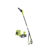 RYOBI - Podadora Eléctrica de Pértiga Sin Cable 18V ONE+ - Máquina de Podar con Tubo de Extensión - Bomba de Aceite Automática - Buena Autonomía - 1 Batería 1,5Ah, Cargador 1,5A y Accesorios Incluidos