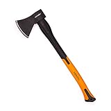 Mivos Hacha para Cortar 1000 g con Mango de Fibra de Vidrio y Hoja de Acero al Carbono - Longitud 62 cm - Hacha Universal para Partir y Procesar Madera - Hacha para Jardín y Bosque