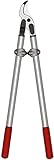 FELCO 06257 - Tijeras de poda de Dos Manos (80 cm), Color Plateado y Rojo