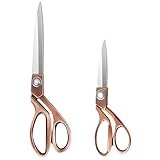 KUONIIY Tijeras de costura de alta resistencia 20 cm +26 cm - Tijeras profesionales de corte de cobre de acero inoxidable para tela cuero sastrería artistas estudiantes modistas.