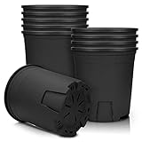 Muzhira Macetas,16.2cm 5pcs Plantador Plastico con Orificio de Drenaje, Control de Raíces, para Plantas de Bonsái de Interior Exterior Jardín - Negro