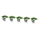 Abaodam 5 Uds Planta Artificial En Maceta Bonsái Falso Árbol Falso Árbol Bonsái Artificial Decoraciones De Plantas Artificiales Realistas Decoraciones para El Hogar Maceta Roja Decoración