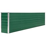 Festnight Jardinera Elevada 320 x 40 x 77 cm Maceta Metal Macetas de Acero Galvanizado Macetas Exterior Macetas Rectangular Arriate de Altura de Exterior Balcón Terraza Verde