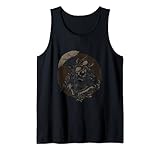 Hacha de guerrero vikingo de cráneo barbudo Camiseta sin Mangas