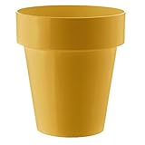 ECOMACETAS FLOWERPOT STORE Maceta Plastico Amarillo. Maceta Amarilla de Plástico Brillante de Diseño Moderno (1, 14 cm)