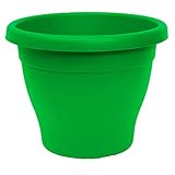 Acan Tradineur - Maceta de plástico Redonda para Plantas y Flores Mediterránea con Orificios Inferiores. Recipiente, macetero para jardín Exterior e Interior del hogar - Color Verde - 35 cm