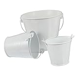 YARNOW Cubo De Hojalata De 3 Uds Cubo Vintage Maceta De Metal para Suculentas Cubos Pequeños De Metal Decoración Retro Caja De Jardinera Blanca Jarrones Blancos para Flores Cubos