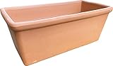FRANCACOR Maceta Barro Terracota Natural Alargada - Jardinera Barro Rectangular (nº 40-41 x 20 x 17 cm)