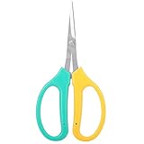 Tijeras de poda de plantas, hoja curva Tijeras de podar de uva Tijeras de acero inoxidable Bonsai Tijeras de cosecha de frutas con mango antideslizante de PVC