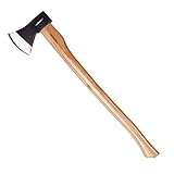 Mivos Hacha Forestal para Cortar 1600 g con Mango de Madera de Hickory y Cabeza de Acero al Carbono - 83 cm - Hacha de Rajar para Partir y Procesar la Madera - Hacha de Talar para Jardín y Bosque