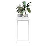 ML-Design Soporte para Plantas de Metal Blanco Macetero de Pie 88 x 45 x 45 cm Jardinera para Interior o Exterior Diseño Moderno Florero Maceta de Construcción Robusta y Estable para Flores Decorativo