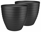 Macetas para Exterior de Plástico 30 cm (2 uds) Maceta plástico Grande para Plantas Macetero Interior Terraza Balcon para Jardinería. Tiestos Jardineras para Flores y Arboles