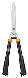 Fiskars Tijeras Cortasetos HS21, Para Podar Setos y Arbustos, Longitud 59 cm, Cuchillas de Acero Templado/Mango de Plástico Soft-Touch, Negro/Naranja, Solid, 1026827