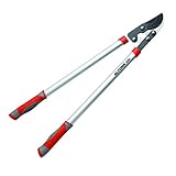 Tijera de Podar a Dos Manos Pruning J444 - Con Sistema de Desmultiplicación - Empuñadura Bimaterial - Corte Bypass - Tijera de Jardinería Fabricada con Aluminio Reforzado - Altuna