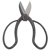 01 02 015 Tijeras bonsái, herramienta de arreglo floral, resistente al desgaste, fuerte dureza, larga vida útil, mango ergonómico diseñado para hojas densas de bonsái (corte de flujo antiguo)