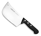 ARCOS Hachuela Macheta de Cocina 160mm para Cortar Huesos y Carne. Hacha con Diseño Rectangular en Acero Inoxidable y Mango de Polioximetileno. Color Negro. Serie Universal