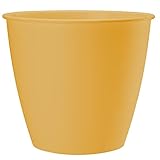 VERDENIA Azalia Maceta Ligera para balcón, Maceta Decorativa para Plantas para Interior y Exterior, Maceta de plástico, Redonda, Muchos Colores, 13 x 12 cm, Mostaza
