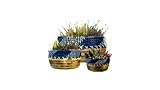 Genérico Macetero Decorativo, Macetero de bambú Set de 3 para Plantas, Colada, Juguetes, almacenaje, Macetero Almacenamiento, Jardín, Hogar, Exterior, Interior, Beige y Azul