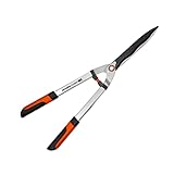 Tijera Cortasetos - Modelo J503 - Hoja Ondulada Teflonada de 22 cm - Mango Bimaterial Antideslizamientos - Longitud de 65 cm - Con Topes de Goma para Máximo Control - Altuna