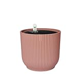 elho Vibes - Maceta redonda plegable con inserto de autorriego, 100% plástico reciclado, macetas de interior, diámetro de 22 cm, color rosa