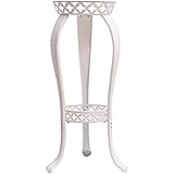 Soportes para Plantas De Hierro Forjado para Interiores Y Exteriores,Soporte para Plantas Alto De Metal Soporte para Flores De Hierro,Soporte para Macetas(Color:Blanco)