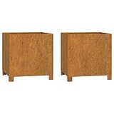 vidaXL Jardineras con Patas 2 uds Acero corten Oxidado 42x40x43 cm