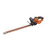 BLACK+DECKER BEHTS501-QS - Cortasetos eléctrico 600 W, Espada Doble de Acero de 60 cm/25 mm, con Cable de Alimentación, Diseño compacto y ligero, Color Negro