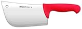 Arcos Cuchillo Carnicero Cleaver - Cuchillo Carnicero - Hoja Acero Inoxidable 8 pulgadas - Mango Polipropileno - Plateado - Sistema Identificación - Resistente y Higiénico - Serie 2900 - Rojo