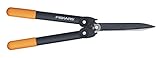Fiskars Tijeras cortasetos PowerGear II, Revestimiento antiadherente, Hojas de acero inoxidable, Longitud: 57 cm, HS72, Negro/Naranja, 1000596