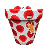 CERÁMICA Y DECORACIÓN Maceta de Barro Esmaltada Patio Andaluz a Elegir Decorado Lunares Rojo de 13 cm.