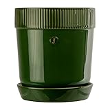 Sagaform Elise 5018394 - Maceta de gres (14 x 14 x 15 cm), Color Verde