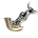 DFRIZ Collares Personalidad de la Moda Hecho Tallado a Mano Hacha Collar Colgante Joyería Punk para Hombres Joyería de Fiesta Casual Regalo