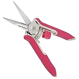 6.5inch micro FLORA GUARD punta de hoja recortadora de jardineria poda SNIP tijeras de podar con mano de acero inoxidable Rosado