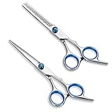 Kyraton Juego De Tijeras De Corte De Pelo, Tijeras Profesionales Para Adelgazar El Cabello, Tijeras De Corte De Dientes, Tijeras De Peluquería Para Texturizar, Para Salón y Hogar.