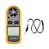 Anemómetro Digital WorthPlanet Anemómetro Medidor Medidor de Velocidad del Viento de Mano con Tetroiluminación LCD para Windsurf Cometa Volar Navegar Pescar W090001