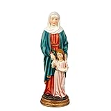 DRW Figura Santa Ana con la Virgen Maria Resina Pintada a Mano 30 cm