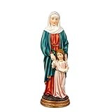 DRW Figura Santa Ana con la Virgen Maria Resina Pintada a Mano 30 cm