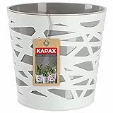KADAX Maceta, macetero, maceta redonda de plástico, maceta para flores, plantas, balcón, maceta para interiores, maceta ligera, maceta moderna (15 cm, gris)