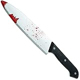 Cuchillo ensangrentado, arma de Halloween de plástico, accesorio de disfraz de disfraces de Halloween, cuchillo falso con sangre 30cm
