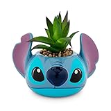 Disney Lilo & Stitch Mini Maceta de cerámica de 3 pulgadas con suculentas artificiales