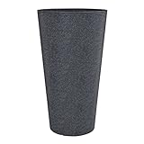 scheurich Coneo High, Maceta Alta de plástico, Granito Negro, 28,5 cm de diámetro, 55 cm de Alto, 9 l Vol.