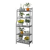 DAWNYIELD Soporte de Metal para Plantas de 5 Niveles Soporte para Macetas Estante de Almacenamiento Estante Organizador para el Hogar Interior y Exterior-Negro