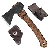 BeaverCraft Hacha forjada a mano con vaina AX1 – Hacha Bushcraft para camping, hacha pequeña de supervivencia para cortar madera y jardinería