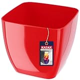 KADAX Maceta de plástico de 8 a 20 cm, 11 colores, elegante maceta, maceta, maceta, maceta, maceta, maceta, maceta para oficina, 8 cm, color rojo